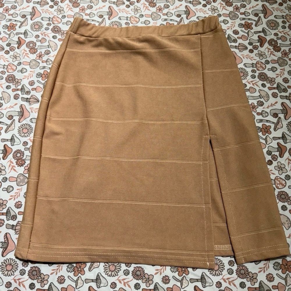 PrettyLittleThing Camel Bandage Mini Skirt Size XS